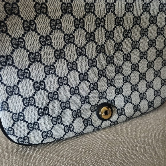 Gucci Vintage 1970s Blue Monogram Blondie Shoulder Bag - Picture 10 of 16